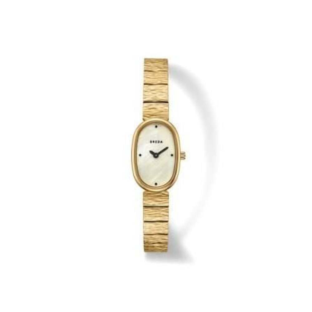 BREDA Jane 18mm Oval Gold Mother of Pearl Watch